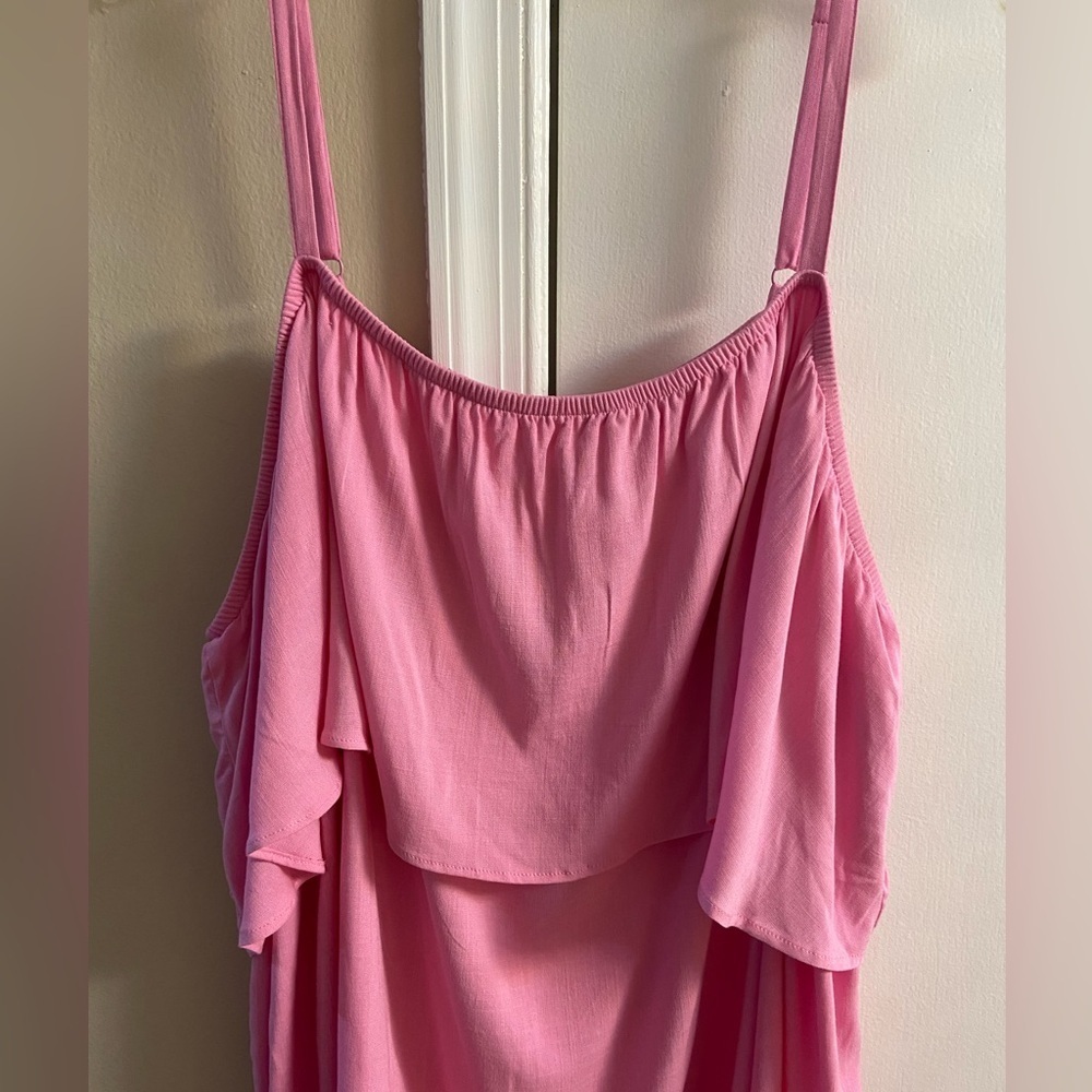 Torrid rayon slub tiered tank top rose pink 5X NWT - Picture 3 of 6